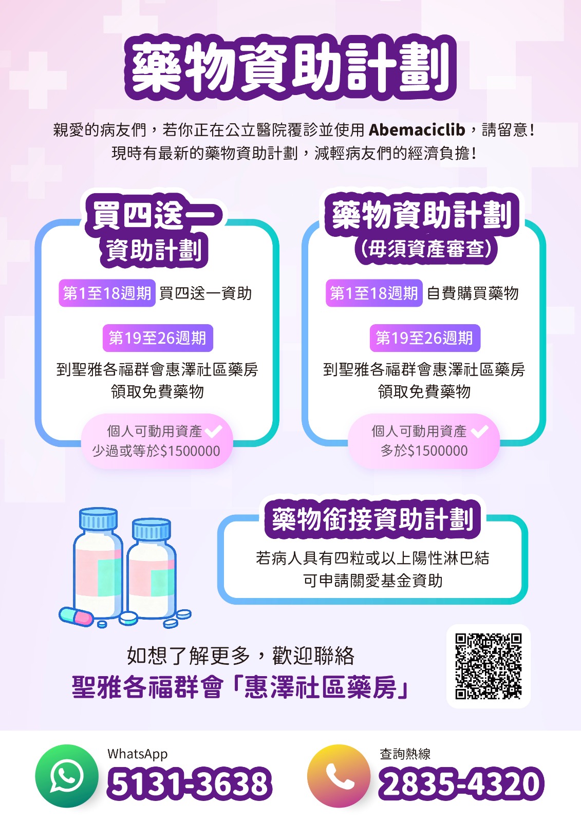 藥物支援計劃海報